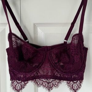 Victorias secret lace dream angels burgundy bra